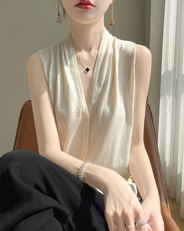 Lightweight V-Neck Knitted Vest