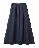 Loose-Fit Linen Skirt With Slits