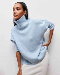 Oversized Solid Turtleneck Sweater