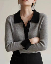 Polo Collar Wool Pullover Sweater