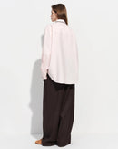 Loose-Fit Cotton Stand-Collar Shirt