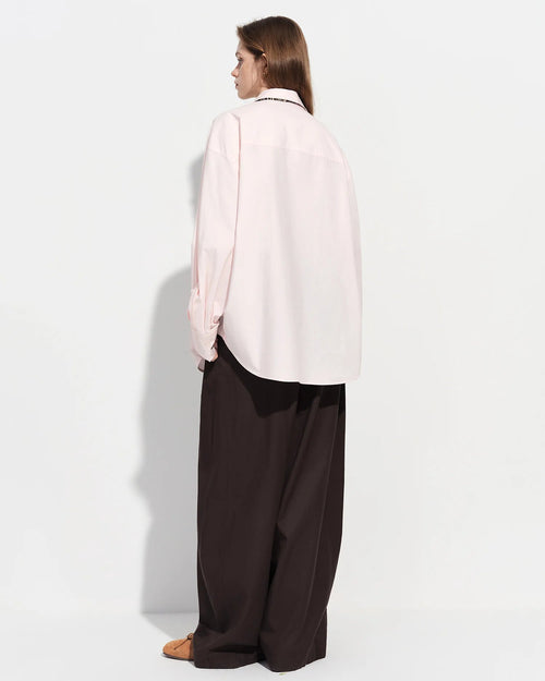 Loose-Fit Cotton Stand-Collar Shirt