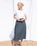 Loose-Fit Round-Neck Cotton-Linen T-Shirt