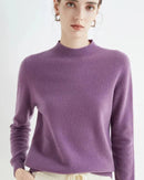 Basic Style Round Neck Wool Jumper