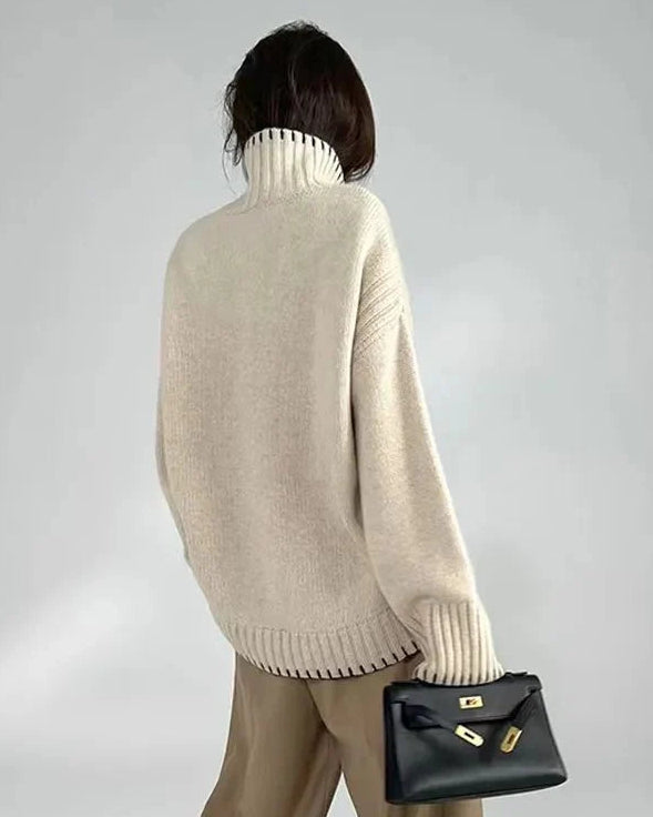 Oversized 100% Wool Turtleneck Sweater