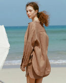 Loose-Fit Linen-Blend Button-Down Shirt