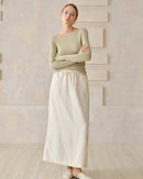 Off-The-Shoulder Slim-Fit Long-Sleeved T-Shirt