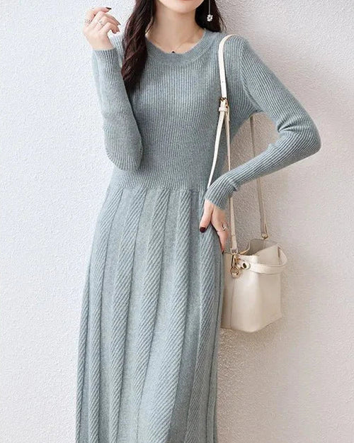 Merino Wool Knitted Sweater Dress