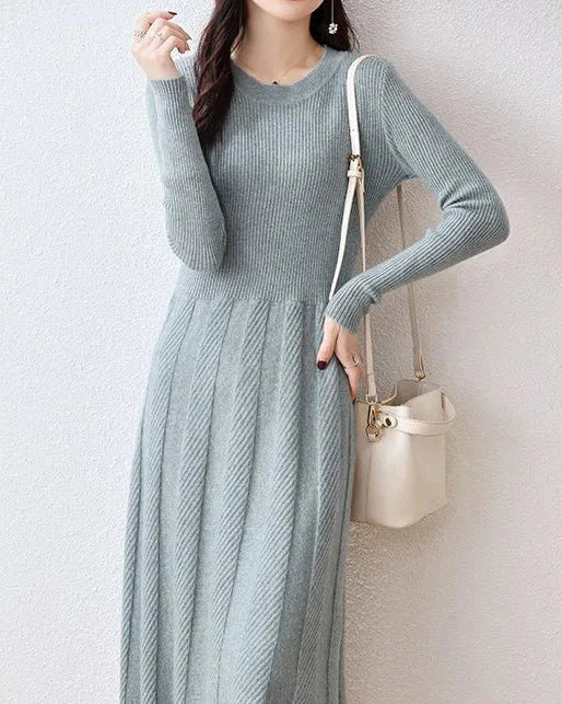 Merino Wool Knitted Sweater Dress