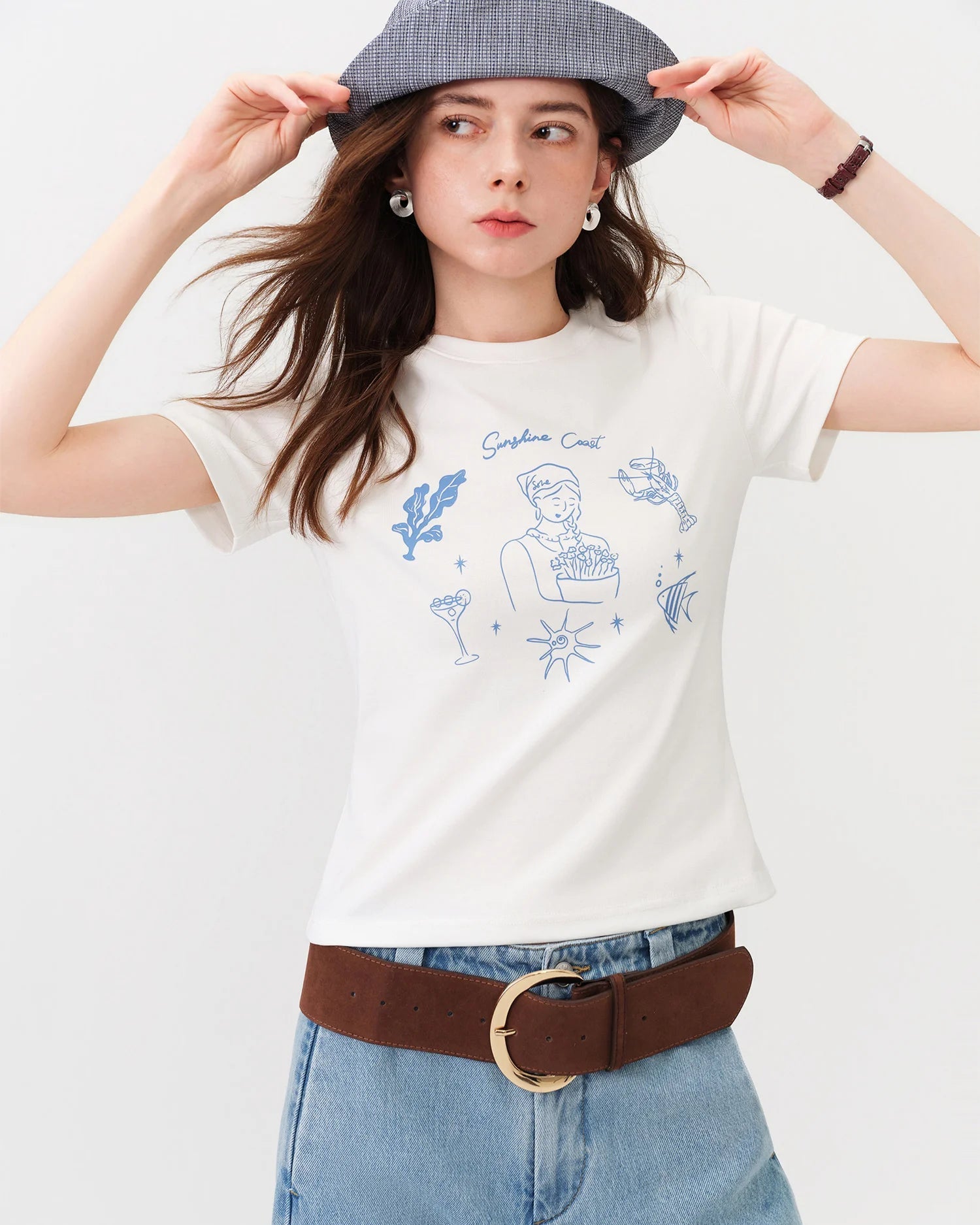 Slim-Fit Cropped Short-Sleeve T-Shirt