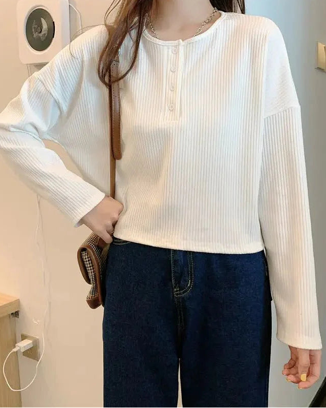 Button Design Long Sleeve Shirt