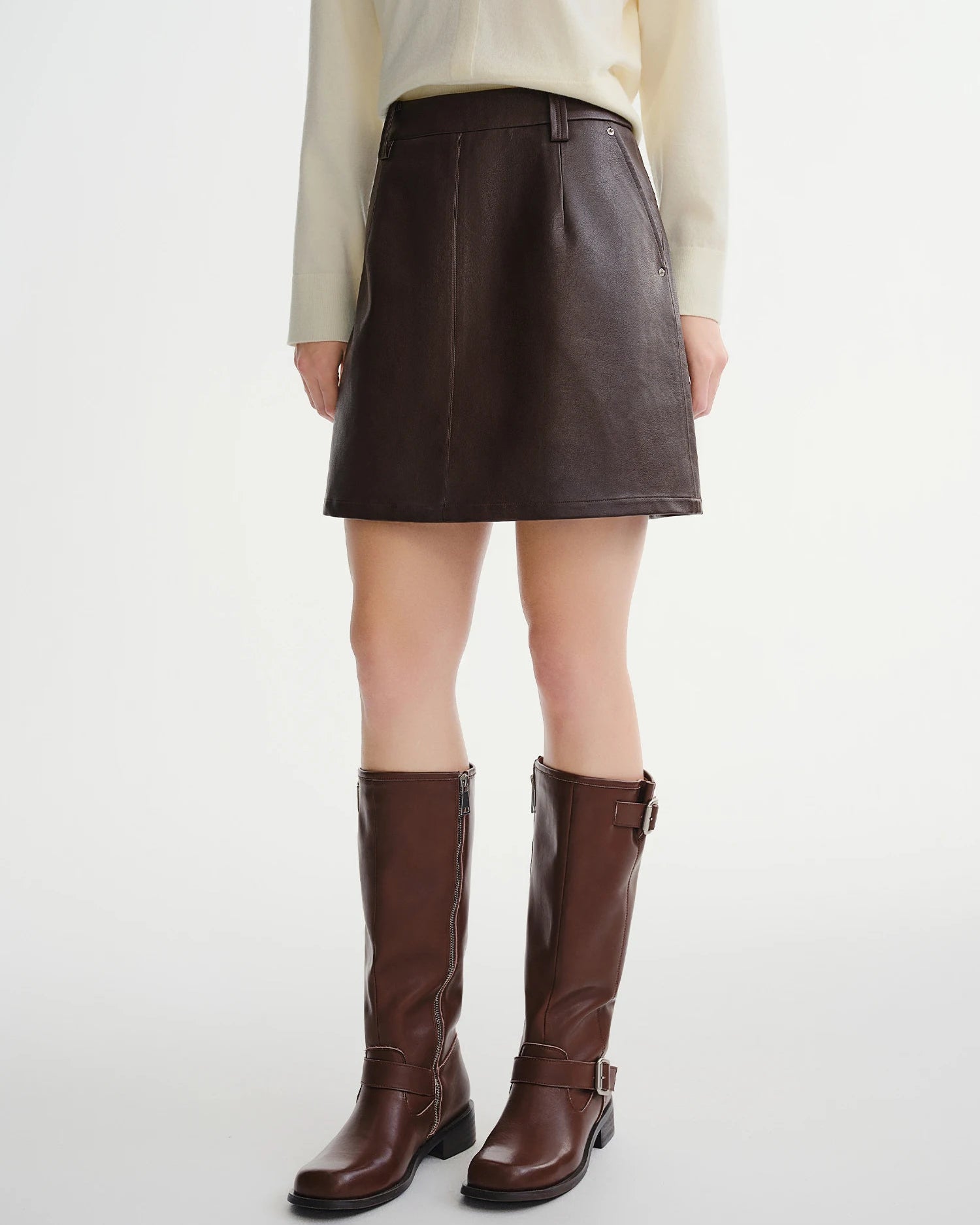 High-Waist A-Line Mini Skirt