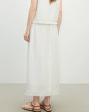 Loose-Fit Solid-Color A-Line Knit Skirt