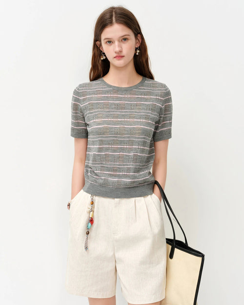 Lightweight Short-Sleeve Knit T-Shirt