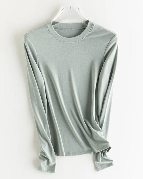 Wool-Blend Long-Sleeve O-Neck Tee