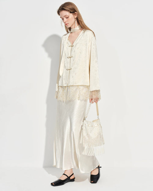 Elastic-Waist Flared Skirt