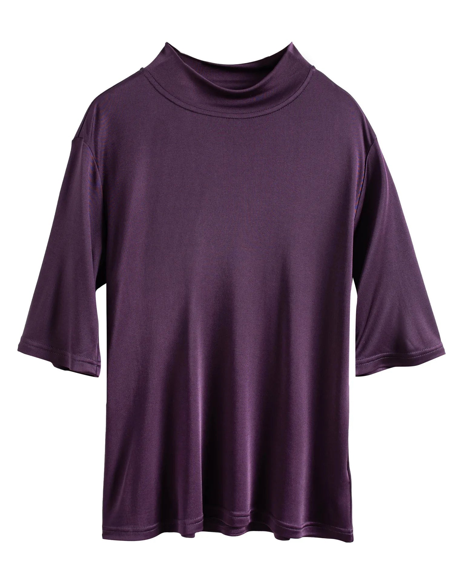 Women's Mulberry silk half-sleeve T-shirt featuring a slim fit silhouette and clean crew neck, delivering effortless softness and poised elegance for morning leisure or evening outings.