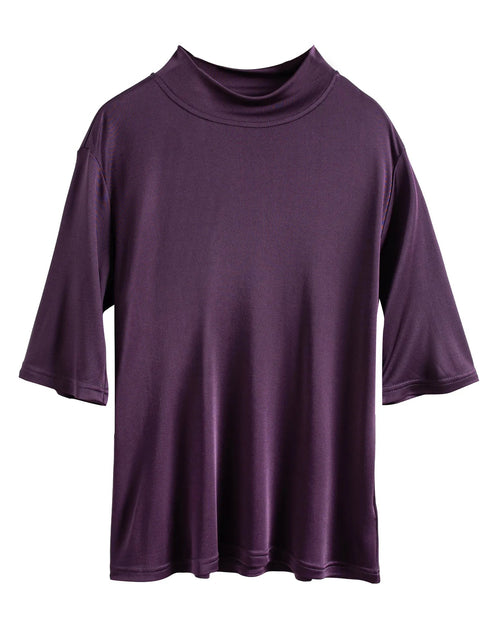 Women's Mulberry silk half-sleeve T-shirt featuring a slim fit silhouette and clean crew neck, delivering effortless softness and poised elegance for morning leisure or evening outings.