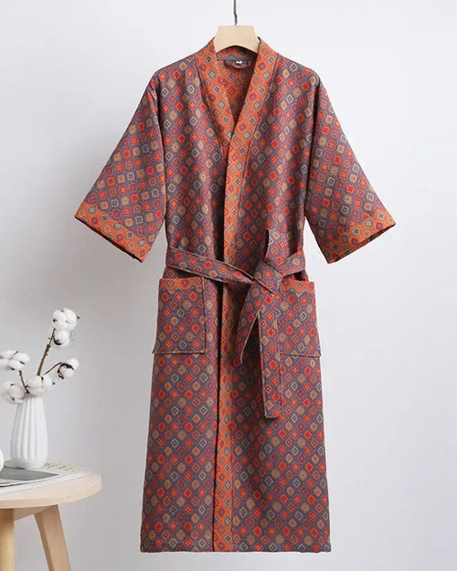 Cotton Double Gauze Japanese Kimono Robe