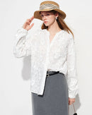 3D Jacquard V-Neck Long Sleeve Shirt
