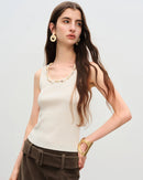 Slim-Fit A-Line Sleeveless Knitted Vest