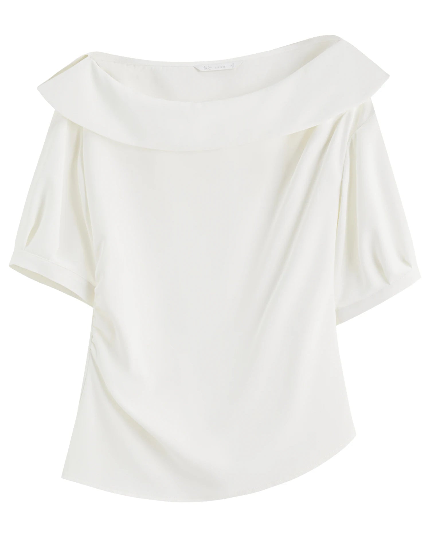 Asymmetric Collar Crinkle Office Shirt