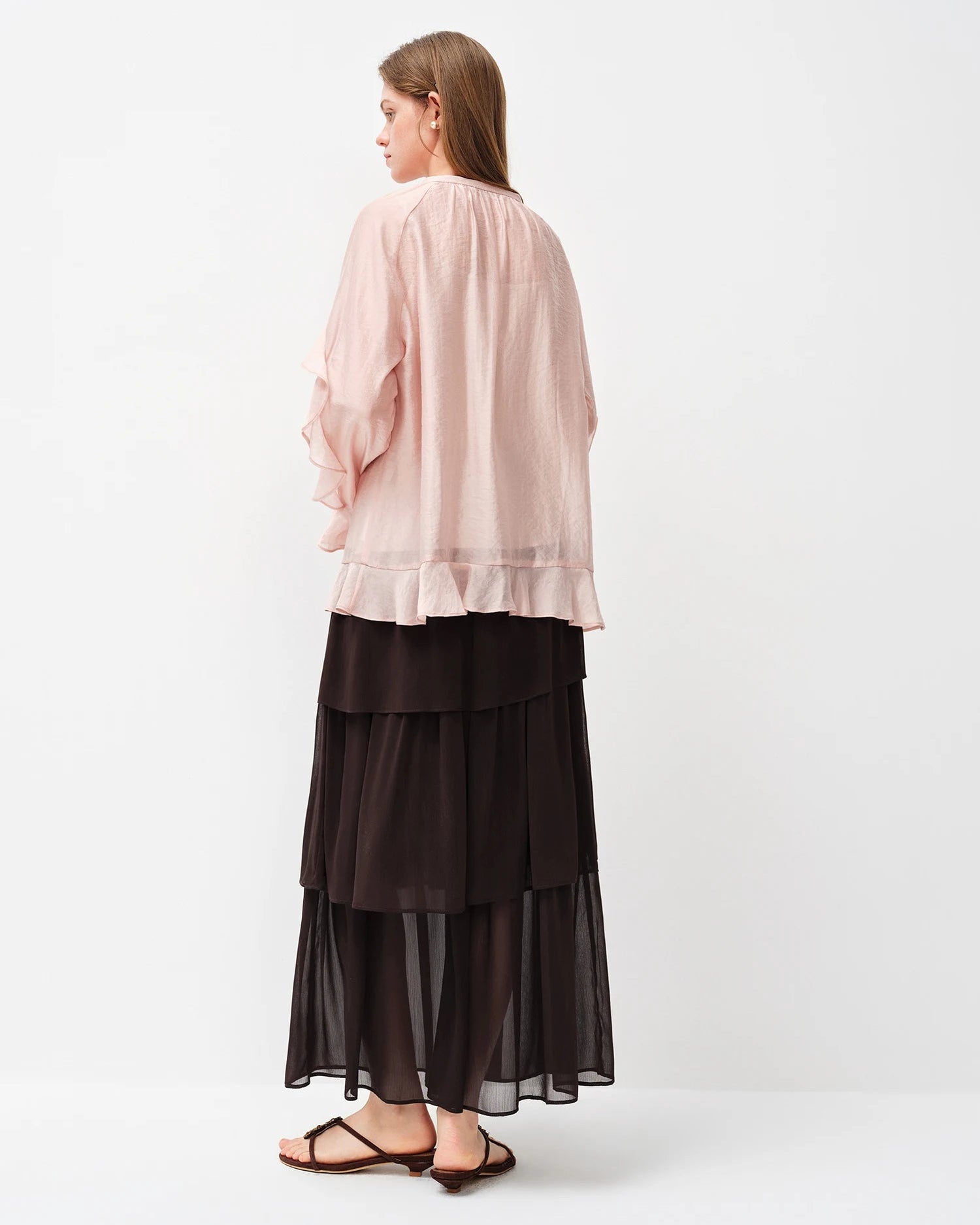 Floral Flowy Blouse With Silk-Blend Camisole