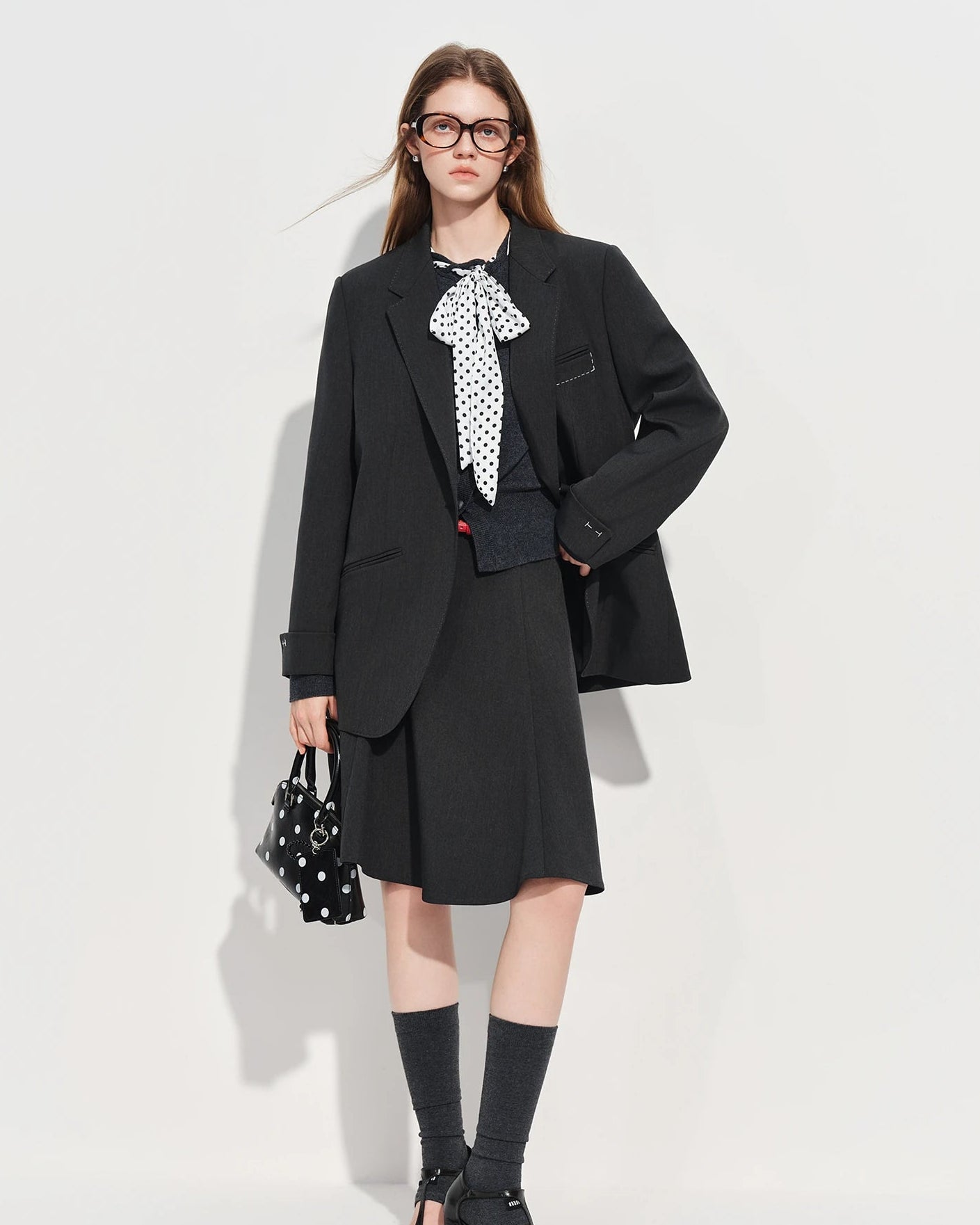 Loose-Fitting Single-Breasted Lapel Suit Jacket