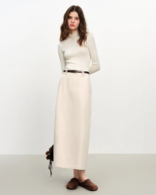 Long Cotton Straight Skirt