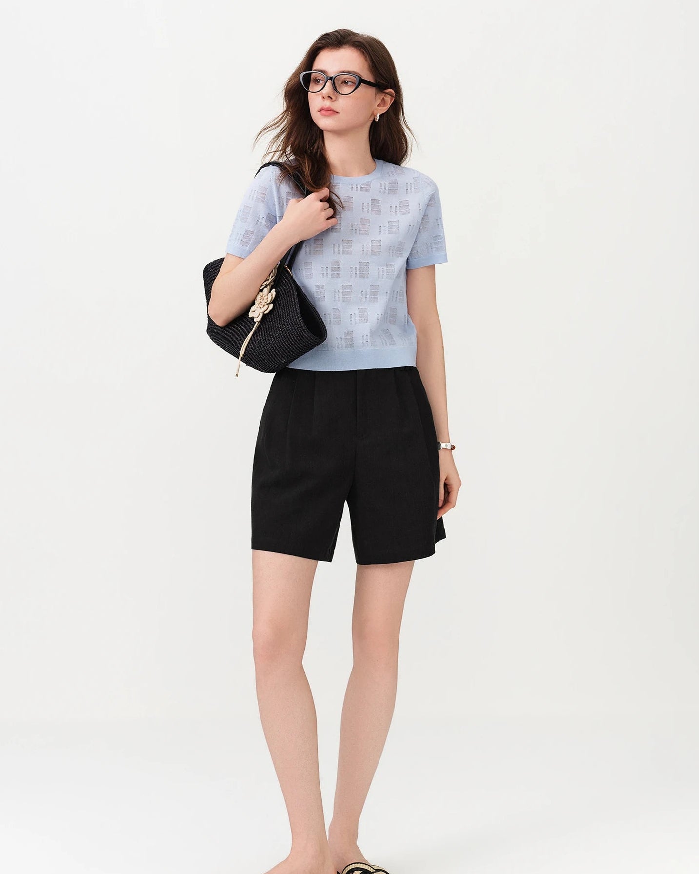 Lightweight Short-Sleeve Knit T-Shirt