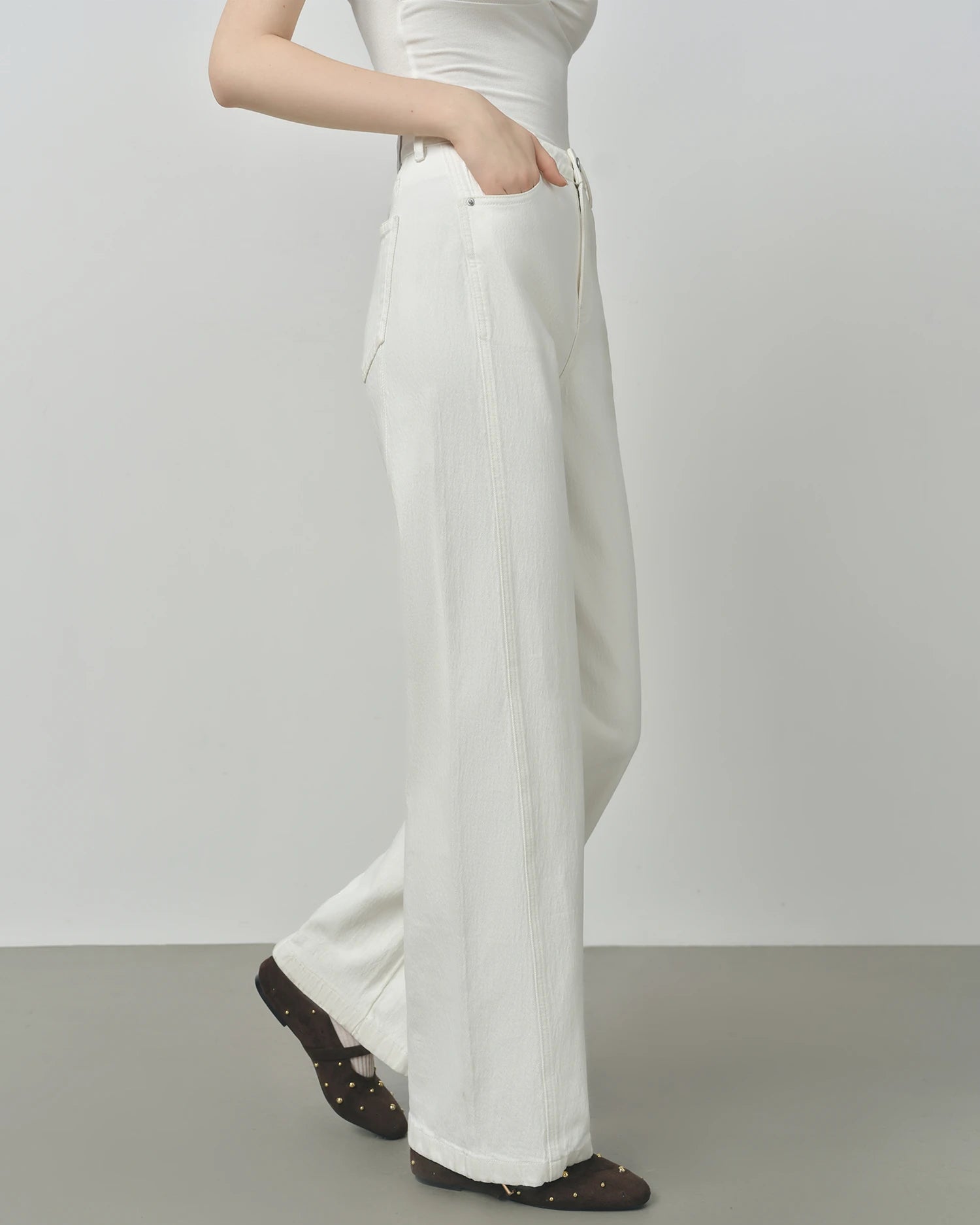 Retro Raw-Denim High-Waisted Jeans