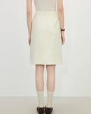 Slim-Fit Straight Knee-Length Skirt