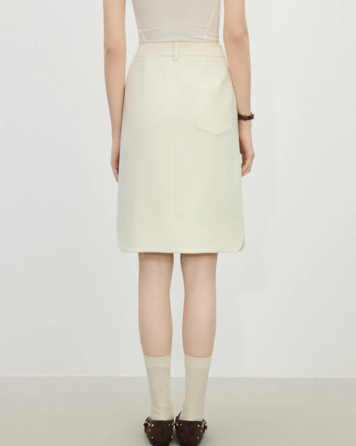 Slim-Fit Straight Knee-Length Skirt