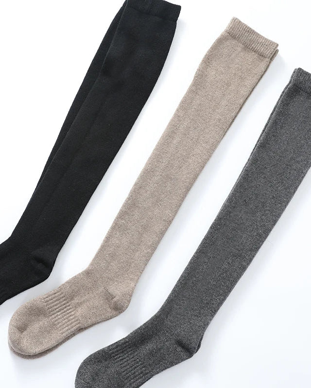 Pure Cashmere Knitted Long Socks