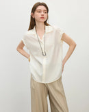 Collared Knit Short-Sleeved Shirt