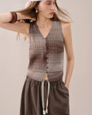 Relaxed-Fit Knitted Sleeveless Vest