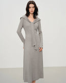 Scarf Collar A-Line Knit Dress