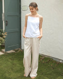 High-Waisted Wide-Leg Straight Pants
