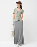Silk Blend V-Neck Knit Top