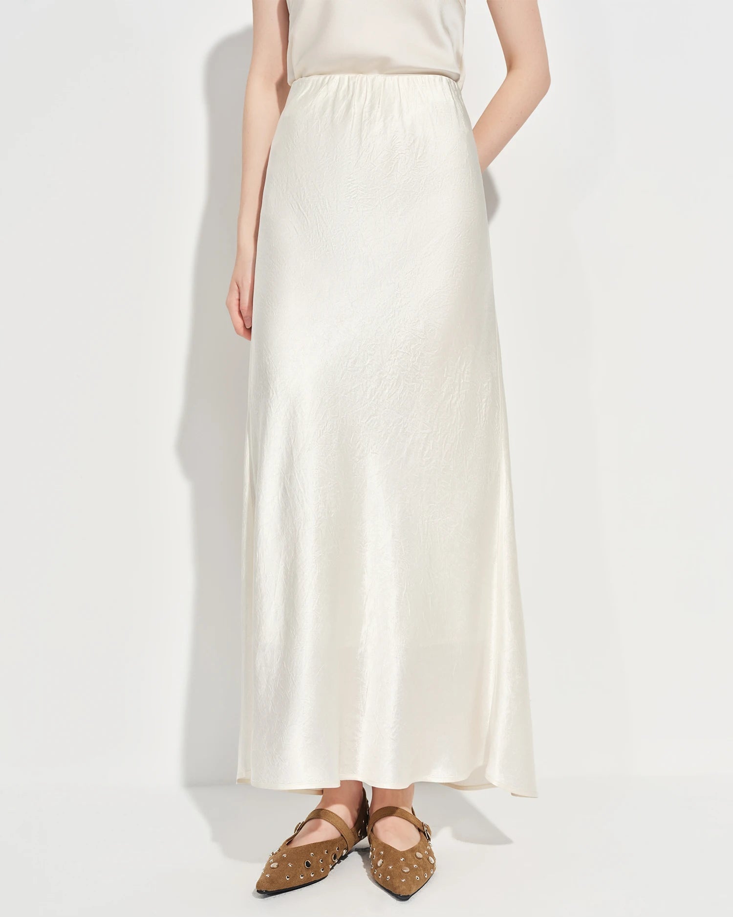 Elastic-Waist Flared Skirt