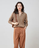 Pure Cashmere Half-zip Collar Jumper