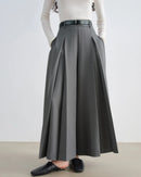 Women's high-waisted pleated wide-leg pants, featuring breathable polyester-spandex blend and structured front pleats for polished office-ready style or evening outings.