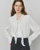 Asymmetric Flounce V-Neck Casual Shirt