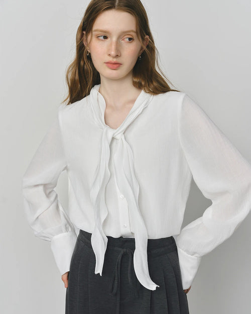 Asymmetric Flounce V-Neck Casual Shirt