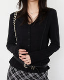 Slim-Fit V-Neck Single-Breasted Shirt