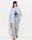 Loose-Fit Cotton Stand-Collar Shirt