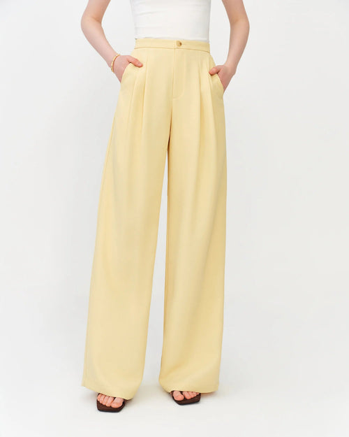 High-Waist Straight Drape Trousers