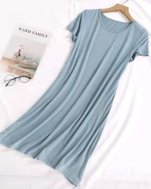 Modal Short Sleeve Mini Sleep Dress