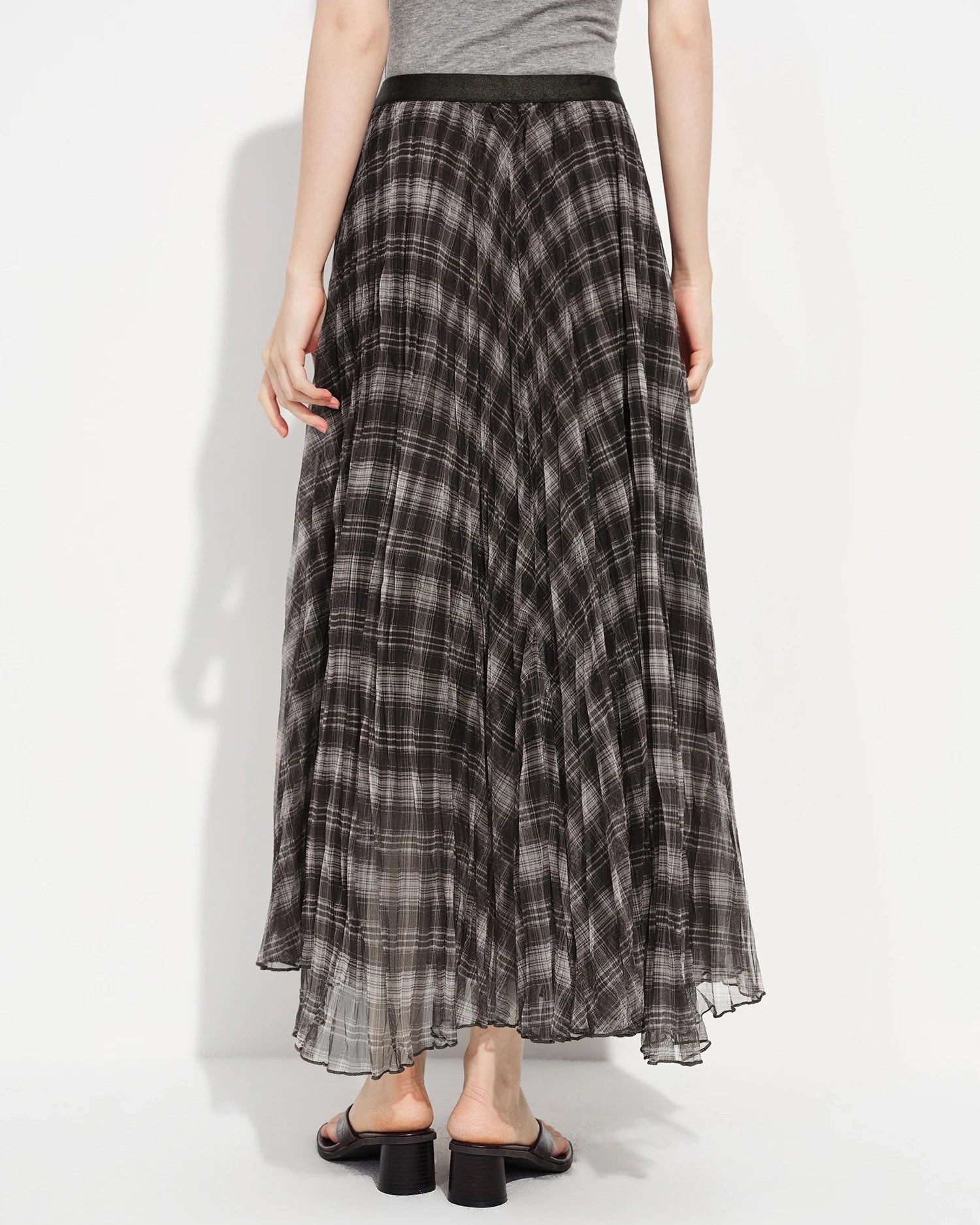 Retro Plaid Mesh A-Line Skirt