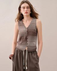 Relaxed-Fit Knitted Sleeveless Vest